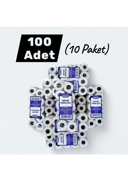 Mas 56X16 Termal Rulo Yazar Kasa Pos Kağıdı 16 Metre 100 Adet (10 Paket)