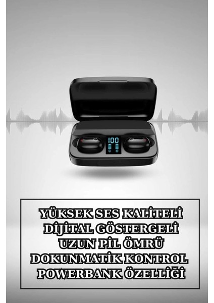Kablosuz Bluetooth Kulaklık ve Kordon Hediyeli Akıllı Saat Nabız Ölçer Uzun Pil Ömrü