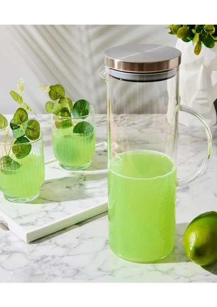 1500 ml. Metal Kapaklı Claudıe Cam Sürahi