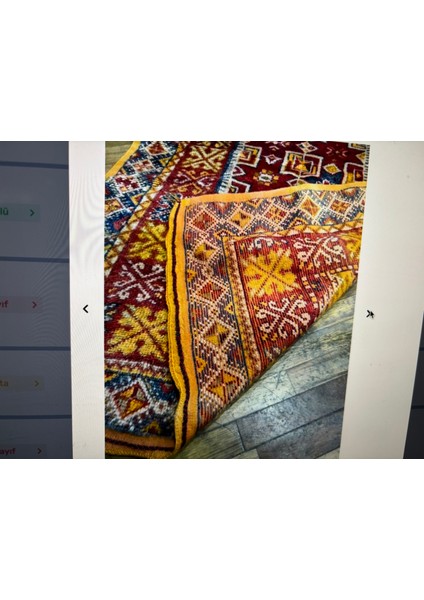 161 cm 100 cm Ölçülerinde El Dokuma Kök Boya Çok Ince Halı