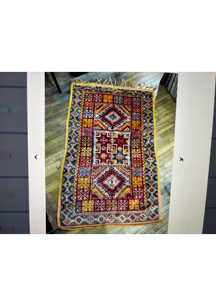 161 cm 100 cm Ölçülerinde El Dokuma Kök Boya Çok Ince Halı