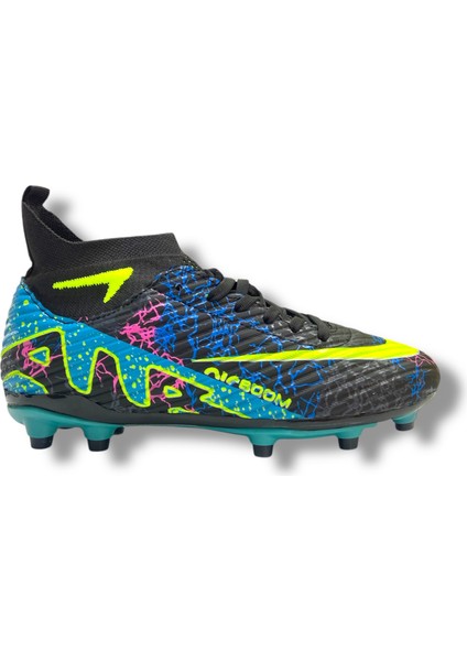 Çoraplı Krampon Siyah Turkuaz Sarı Desenli modelleri