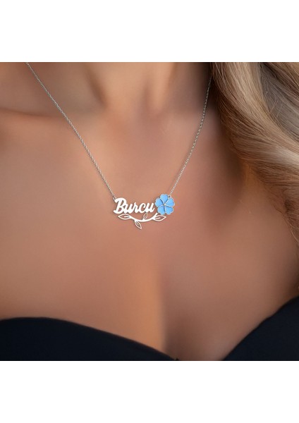 Unutma Beni Çiçeği Isimli Beyaz Gümüş Kolye fiyatları