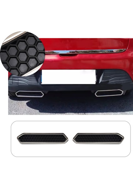 Renault Clio 4 Uyumlu 2012-2019 Krom Egzoz Çıkış Kromu 2 Parça Paslanmaz Çelik