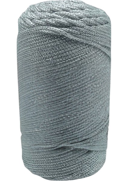 Makrome Ipi 3 mm Polyester Gri Simli