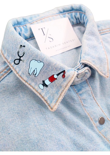 Rozet Metal Broş 3'lü Doktor Hemşire Steteskop Şırınga Iğne Diş Sağlık Yaka Okul Çanta Şapka Takı fiyatları