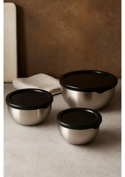 6 Parça Kapaklı Çelik Saklama Kabı Seti | 12-14-16 cm | Ideal Boyutlar | Kutulu Ürün | fiyatları