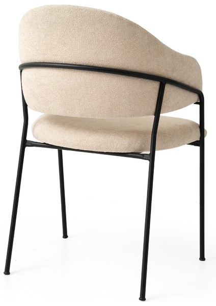 2 Adet Evrim Sandalye Bukle Kumaş Siyah Metal Iskelet fiyatları