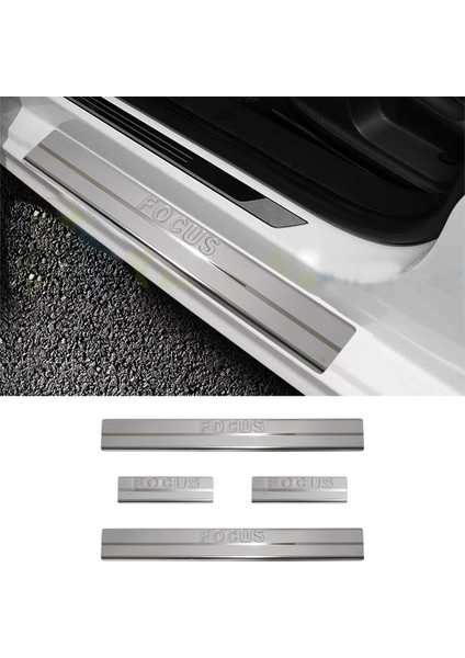 Ford Focus Uyumlu 2005-2011 Krom Kapı Eşiği 4 Parça Paslanmaz Çelik