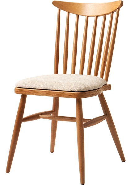 4 Adet Diva Sandalye Bukle Kumaş Naturel Ahşap Iskelet fiyatları