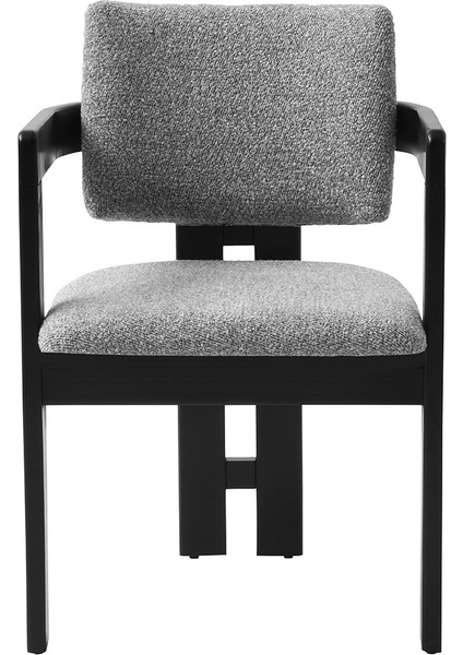 4 Adet Viyana Sandalye Bukle Kumaş Siyah Ahşap Iskelet modelleri