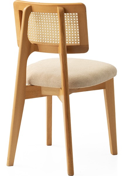 2 Adet Kuzey Sandalye Bukle Kumaş Naturel Ahşap Iskelet fiyatları