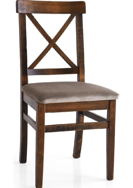 4 Adet Arin Sandalye Babyface Kumaş Ceviz Ahşap Iskelet modelleri