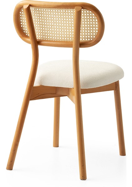 6 Adet Paris Sandalye Bukle Kumaş Naturel Ahşap Iskelet fiyatları