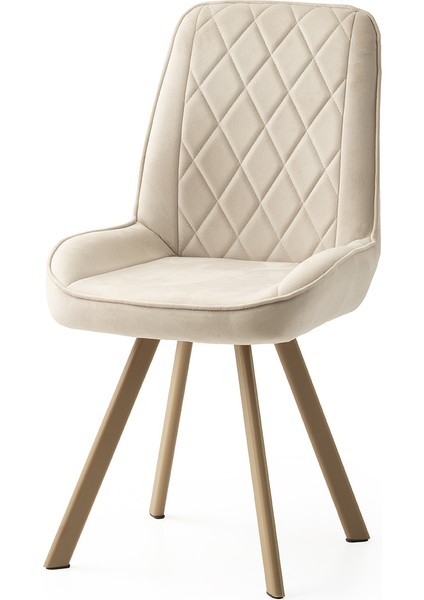 6 Adet Fulya Sandalye Babyface Kumaş Cappicino Metal Neon Ayak fiyatları