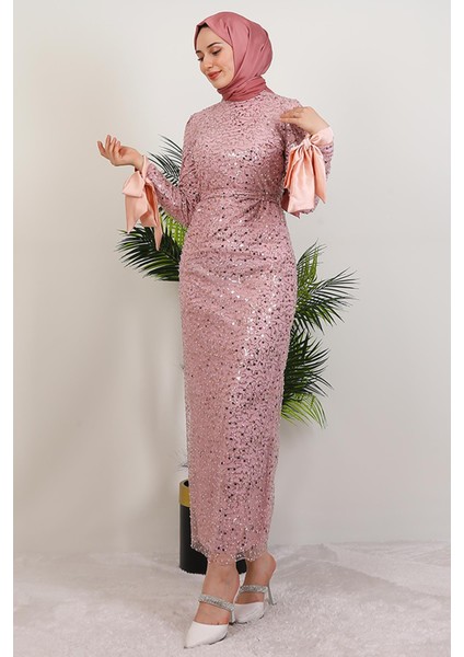 Sena Pullu Elbise Pudra fırsatları