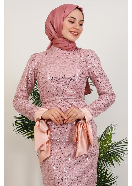 Sena Pullu Elbise Pudra indirimleri