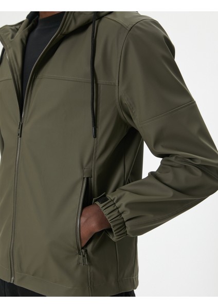 Yeni Sezon Mevsimlik Ceket Slim Fit Kapşonlu Fermuarlı