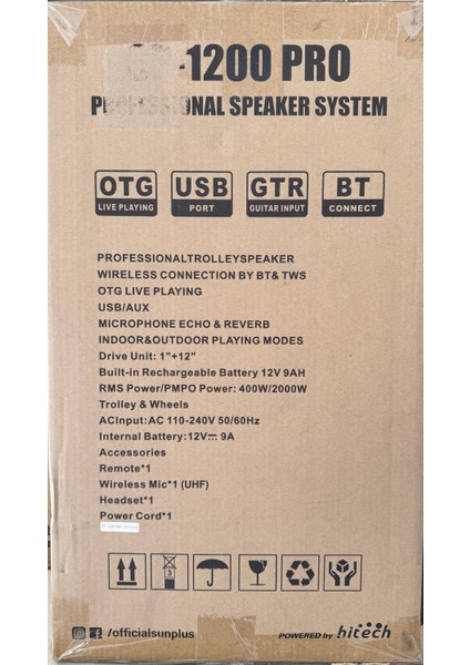 SP-1200 Pro Bluetooth Proffessıonal Speaker System 400W modelleri