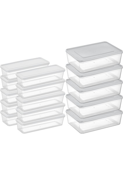 10 Adet 1,3 Litre ve 5 Adet 4 Litre Freshkeep Buzdolabı Organizer Mikrodalga ve Difrize Uygun Saklama Kabı