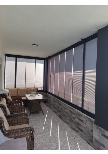 Eylül Plise Katlanır Cam Balkon Perdesi - Ofis Perdesi