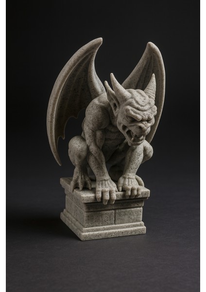 3D Gargoyle Figür - Mermer Görünümlü Gerçekçi Büst