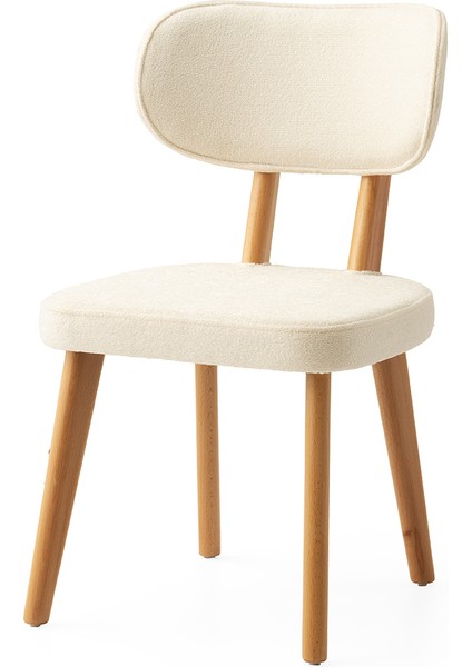 2 Adet Masal Sandalye Bukle Kumaş Naturel Ahşap Iskelet modelleri