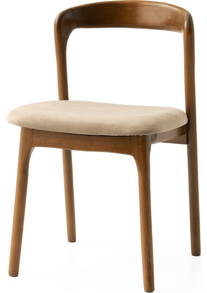 4 Adet Yılan Sandalye Babyface Kumaş Ceviz Ahşap Iskelet modelleri