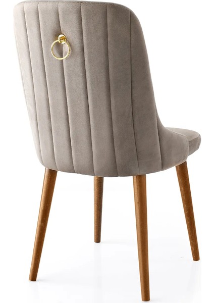 2 Adet Sahra Gold Toka Detaylı Sandalye Babyface Kumaş Ahşap Ayak fiyatları