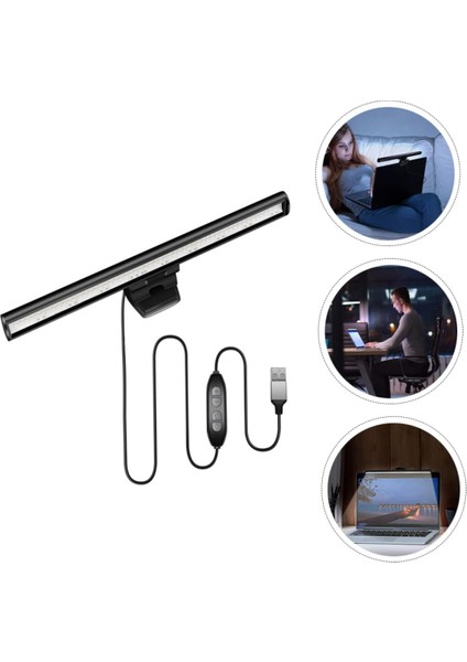 Laptop Üstü Ekran Işığı LED Göz Koruyucu Masaüstü Klipsli Ekran Lambası 3 Renk Parlaklık Ayarlı USB