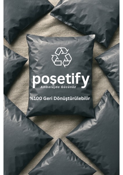 Gri Cepsiz Kargo Poşeti 45X62+5 cm | Yapışkan Bantlı Kargo Zarfı | 200’LÜ E-Ticaret Poşeti