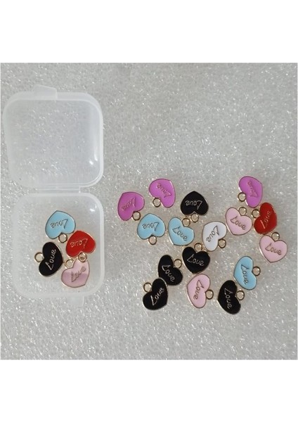 ( 20 x Adet) 1 Set Heart Love Takı Yapım Karışık Renk Bileklik & Küpe & Kolye Ucu fırsatları
