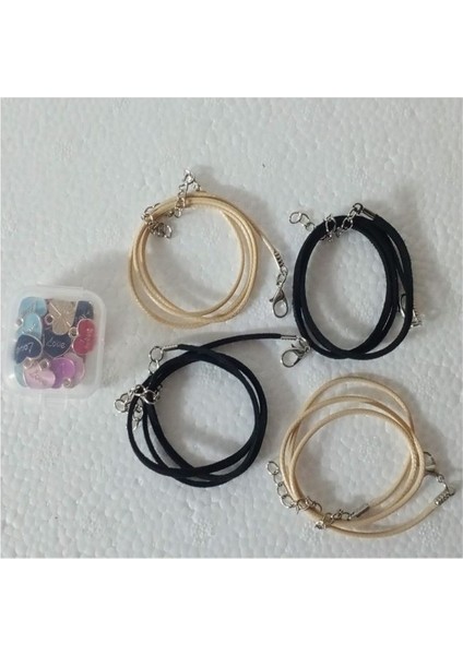 ( 20 x Adet) 1 Set Heart Love Takı Yapım Karışık Renk Bileklik & Küpe & Kolye Ucu