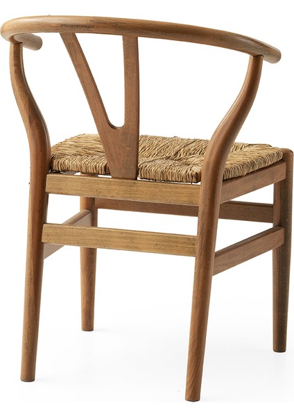 2 Adet Wishbone Sandalye Ceviz Ahşap Iskelet Hasır Oturum fiyatları