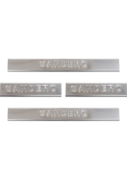 Dacia Sandero Uyumlu 2012 ve Üzeri Krom Kapı Eşiği 4 Parça Paslanmaz Çelik