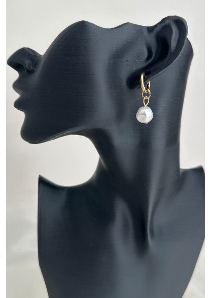 Kırmızı Kalp Gül Inci Yonca Detay Sallantılı Üçlü Küpe Seti indirimleri