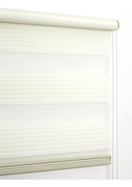 Geniş Pilise Krem Zebra Perde