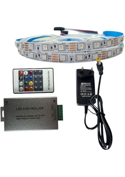Rf Kumandalı Rgb Şerit LED Set 5050 Ledli 3çipli 5metre IP20