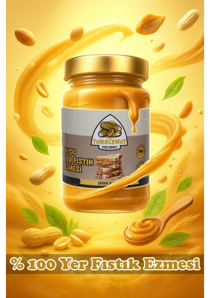 Yer Fıstık Ezmesi 300G – Şeker Ilavesiz – Doğal – Katkısız – Sürülebilir Fıstık Ezmesi