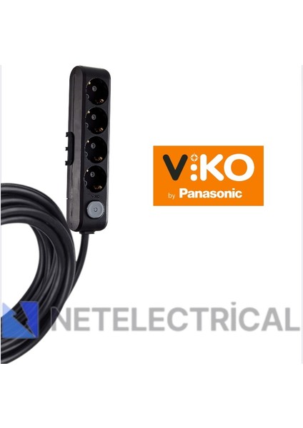 Multi-Let | Dörtlü 11 Metre Anahtarlı Topraklı Çocuk Korumalı Grup Priz - 4'lü, 11 M, Siyah 3x1.5 Ttr (Tam Bakır) Kablolu fiyatları