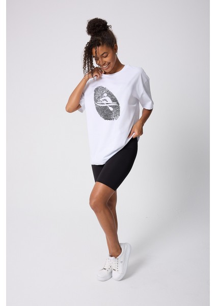 Dna Of Rowing Unisex Oversize Pamuklu Beyaz T-Shirt modelleri