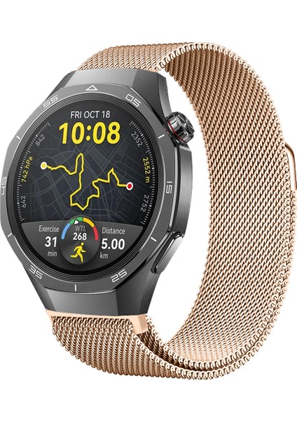 Huawei Watch Gt5 Pro 46MM Uyumlu Manyetik Milanese Loop Metal Kordon