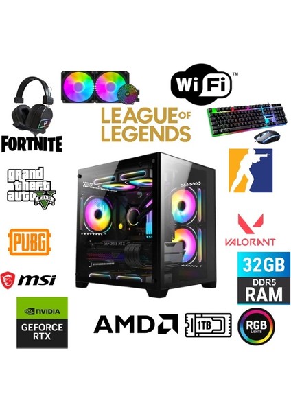 Dfs Gaming Eco 77X-RYZEN 7 5700X-B550M-RTX 5060 8GB-32GB Ram-1tb M.2 Ssd-Sıvı Soğutmalı-Oyuncu Bilgisayarı