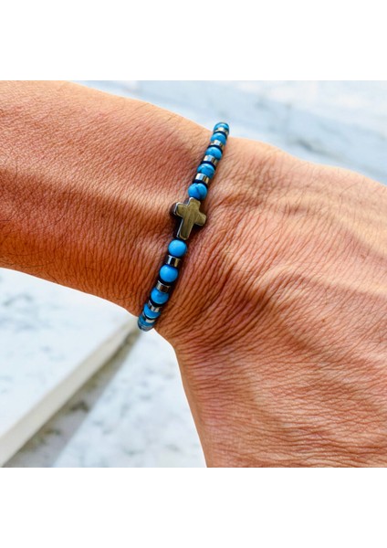 Akik Doğaltaşlı Hematit Taşlı Ayarlanabilir Asansörlü Ipli Haç Bileklik fiyatları