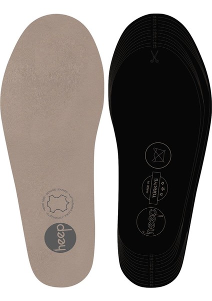 Hakiki Deri ve Anatomik Bej 25-35 Numara Çocuk Ayakkabı Iç Tabanlığı