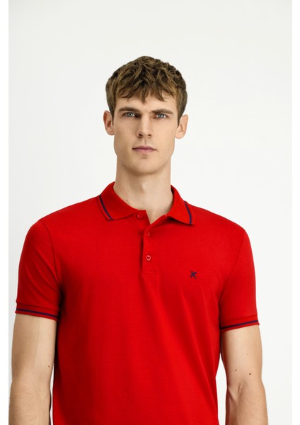 Polo Yaka Slim Fit Dar Kesim Nakışlı Süprem Pamuklu Tişört indirimleri