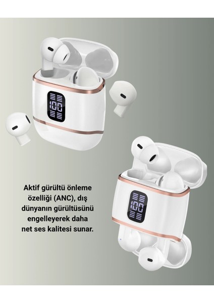 Çift Kulaklıklı Bluetooth Kulaklık – 4 Adet, Anc-Enc, Şarj Kutulu, Dijital Göstergeli fiyatları