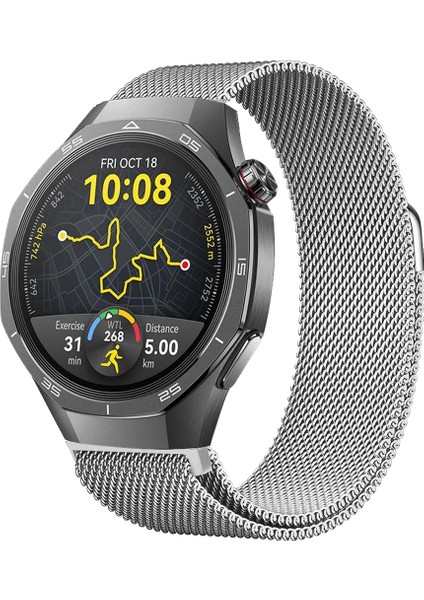 Huawei Watch Gt5 Pro 46MM Uyumlu Manyetik Milanese Loop Metal Kordon
