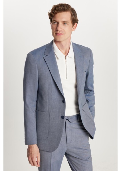 Erkek Regular Fit Esnek Likralı Kumaş Mono Yaka Torba Cepli Takım Elbise modelleri