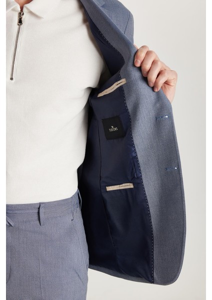 Erkek Regular Fit Esnek Likralı Kumaş Mono Yaka Torba Cepli Takım Elbise fırsatları